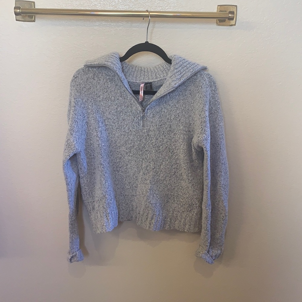 Nordstrom grey quarter zip sweater